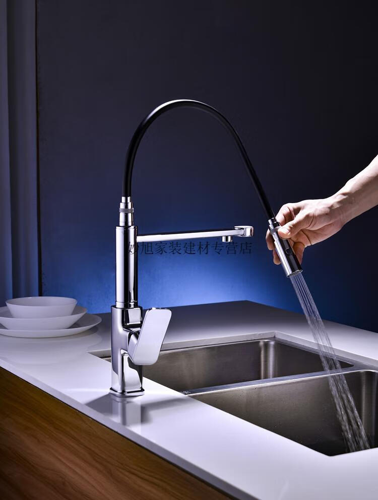 当代水龙头德国当代卫浴高端全铜冷热带纯净水旋转菜盆三合一直饮厨房