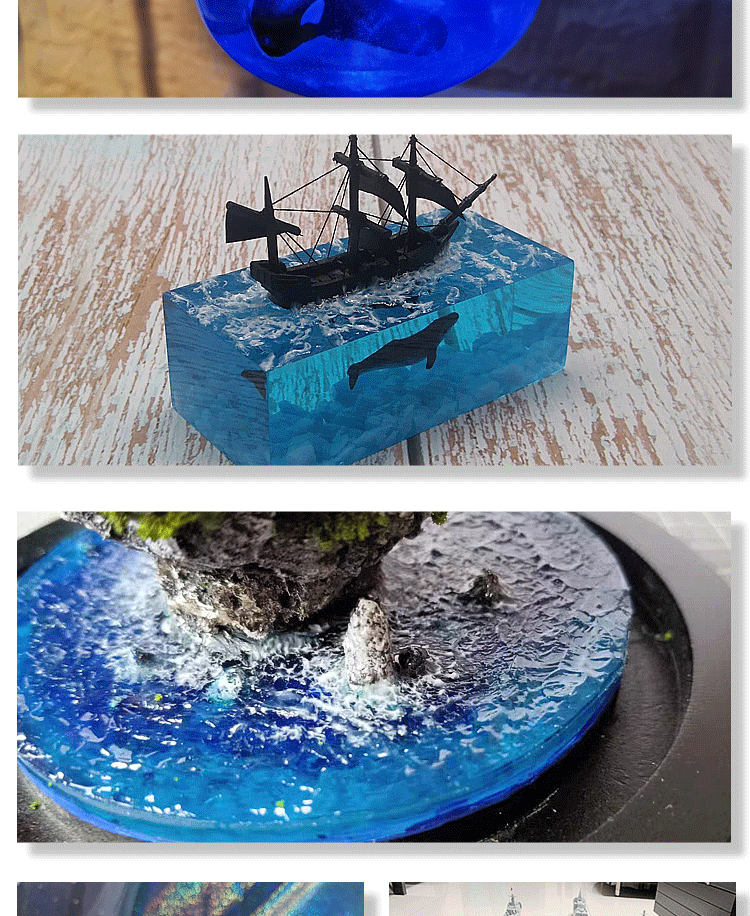 仿真水场景水景膏沙盘模型造水剂材料浪花河流海洋塑形装饰水景膏捷刃