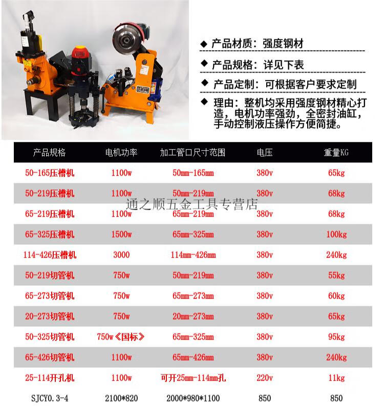 消防管道三件套压槽滚槽机电动液压水钢管安装沟槽机切管机开孔定制