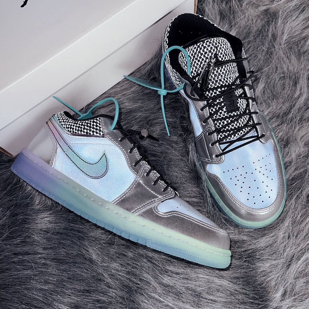 aj1低帮北卡蓝倒勾小摩卡男鞋女纯原校园学生运动篮球鞋 蒂芙尼樱花粉