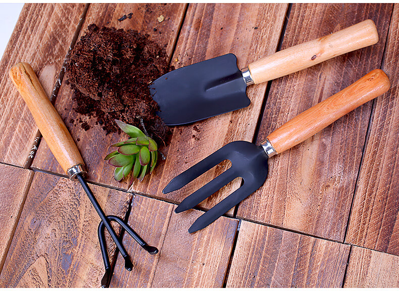 耙铲叉松土铲土大号三件套园艺工具盆栽多肉绿植花卉阳台种菜种植园艺