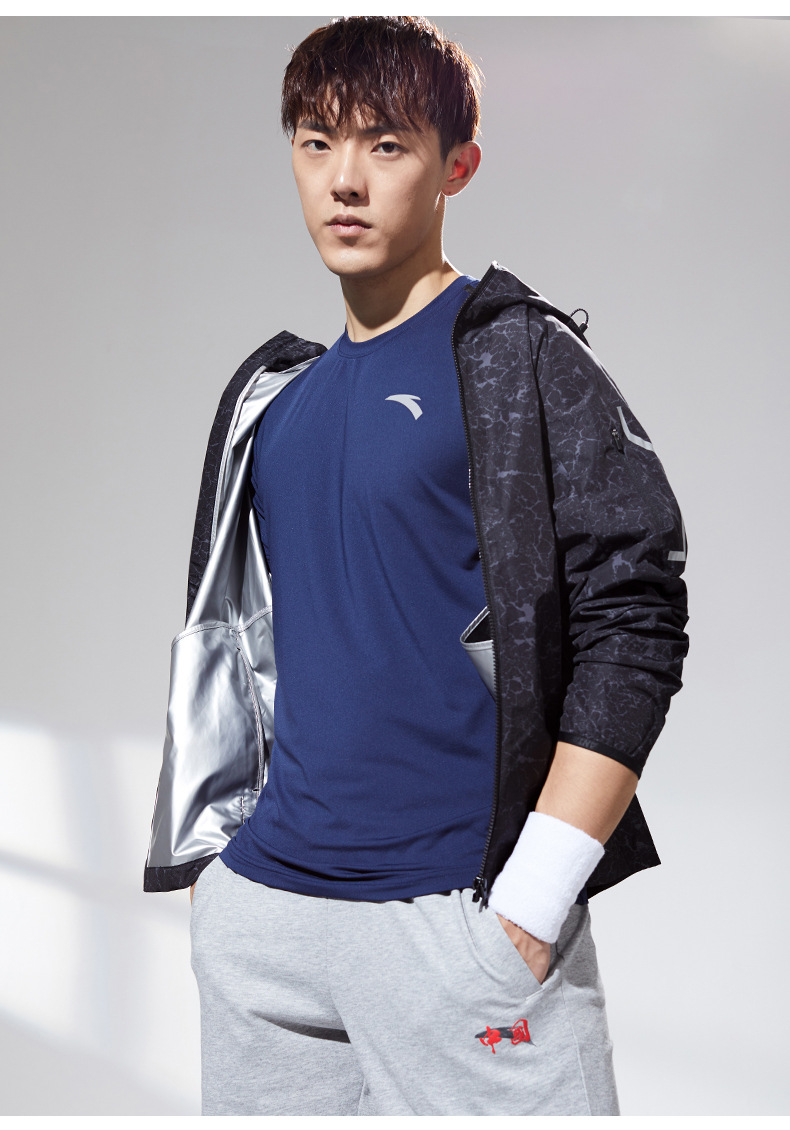 安踏短袖t恤男 综训系列 21新款夏季跑步训练速干短t透气排汗男士短袖