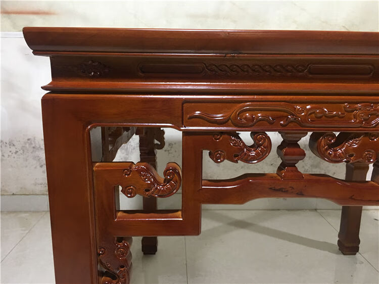 寒婵 中堂六件套徽派象鼻八仙桌实木明清仿古家用中堂六件套四件套