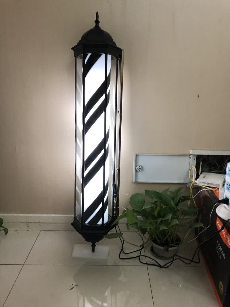 理发店转灯美发转灯led户外挂墙理发旋转挂壁防水发廊美发店灯箱 炫彩