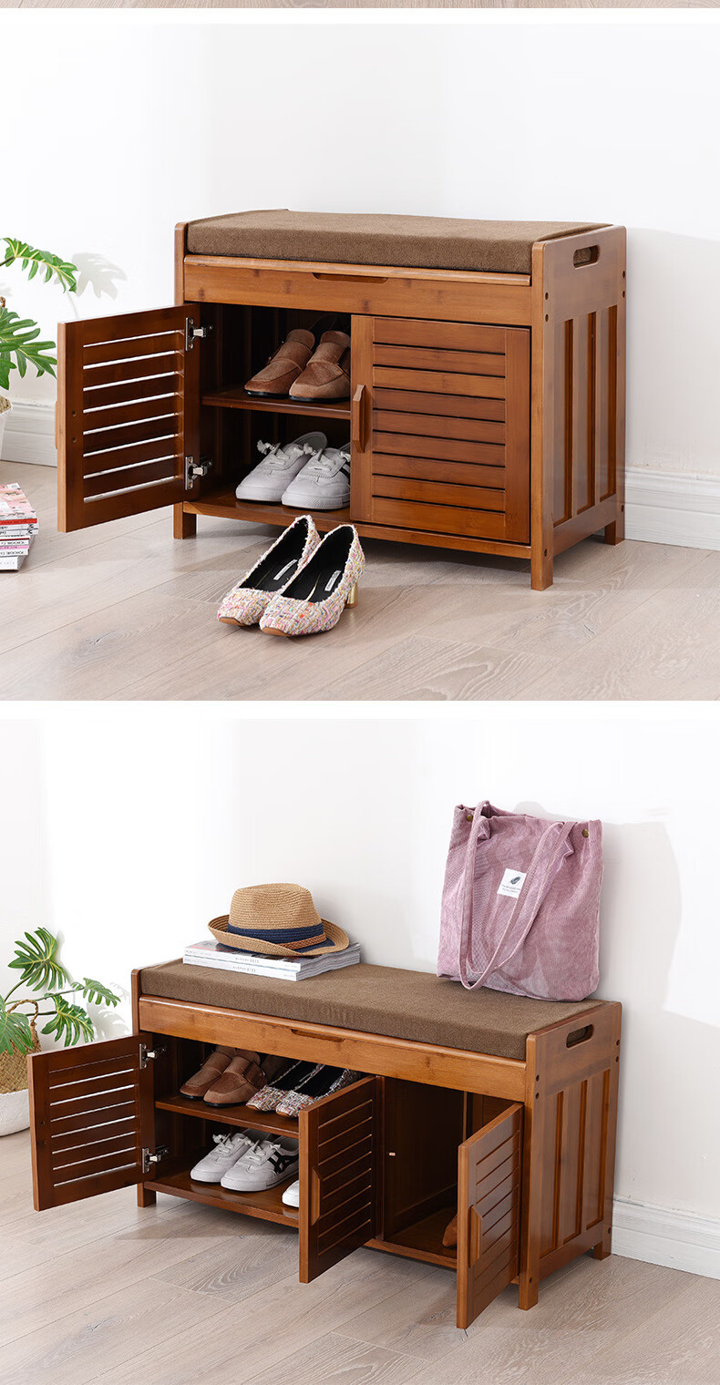 凳子 折叠凳子家用 透气防尘入户鞋柜可坐一体换鞋凳带门家用门口坐凳