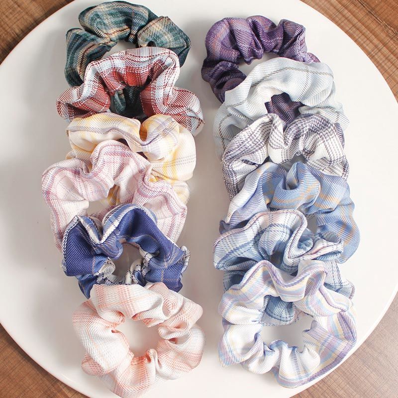 套装大肠发圈头绳jk制服学院风少女森女系肥肠发圈皮筋发饰b6个组合