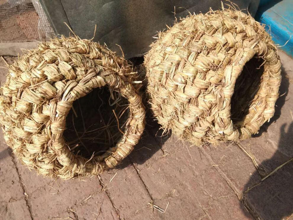 干稻草纯手工草编鸡窝 下蛋窝户外家用特大繁殖母鸡窝巢防雨东北tai