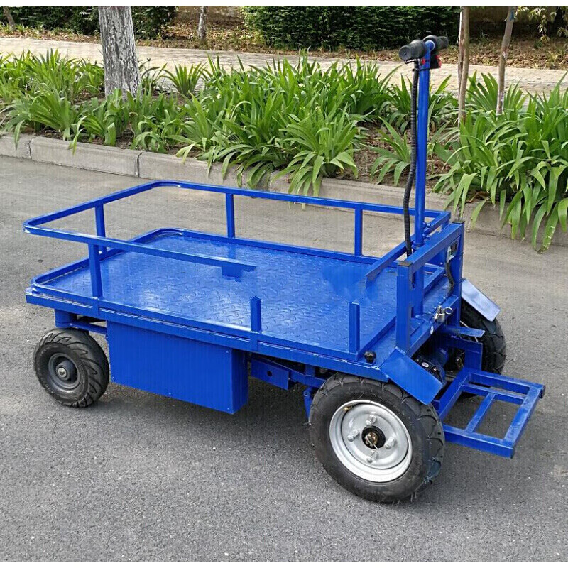 工厂电动小推车四轮平板搬运车爬坡拉货网格周转车折叠运输车1350x700