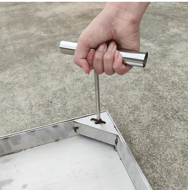 不锈钢井盖隐形方形窨井盖板拉钩井盖钩子拉手提手钩子开启工具定制品