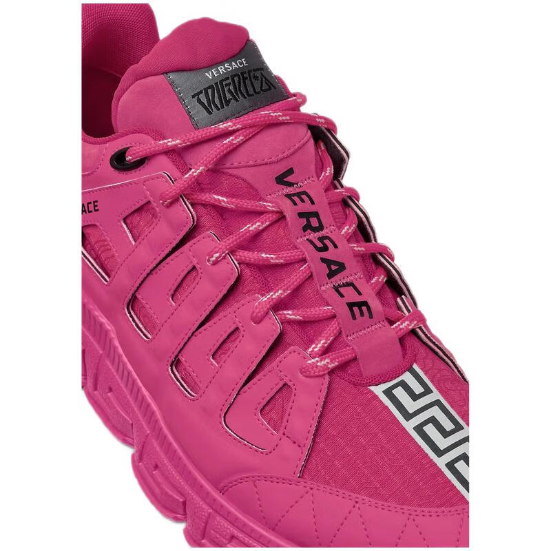 versace范思哲男士运动鞋老爹鞋trigreca印花小牛皮橡胶鞋底绿色39