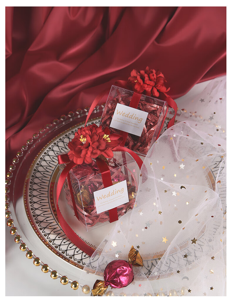 2019新款欧式创意喜糖盒结婚婚礼透明pvc喜糖盒装糖果盒