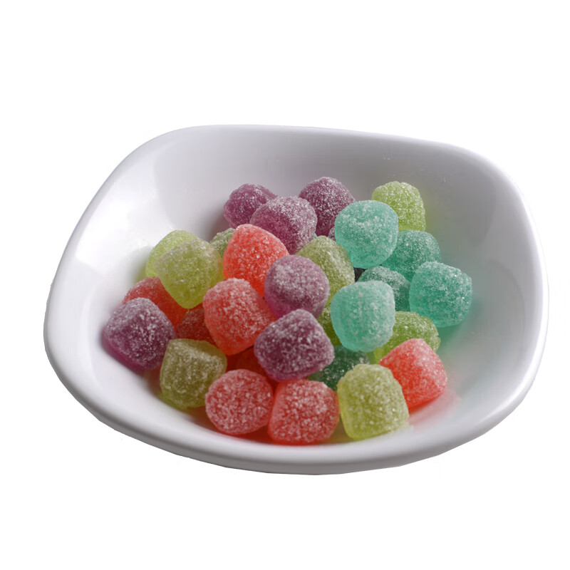 好彩头小样酸q糖470g罐装水果汁多口味混合橡皮软糖儿童糖果零食蓝莓