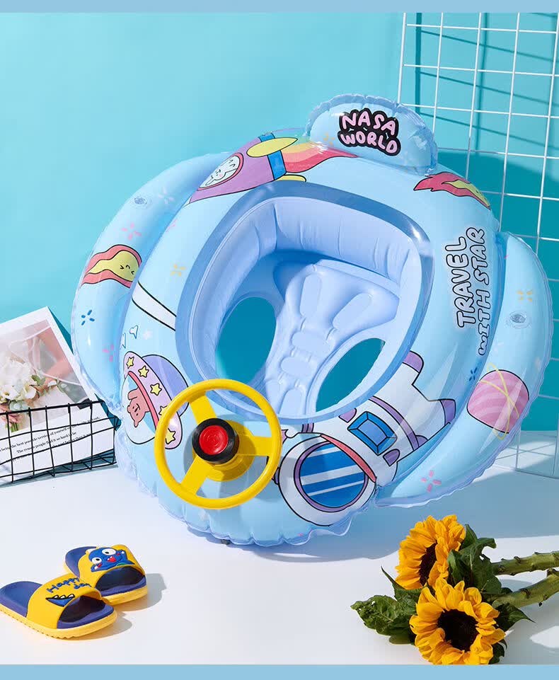 婴儿宝宝游泳圈儿童加厚款充气救生圈防呛水男女童防侧翻水泡浮圈初学