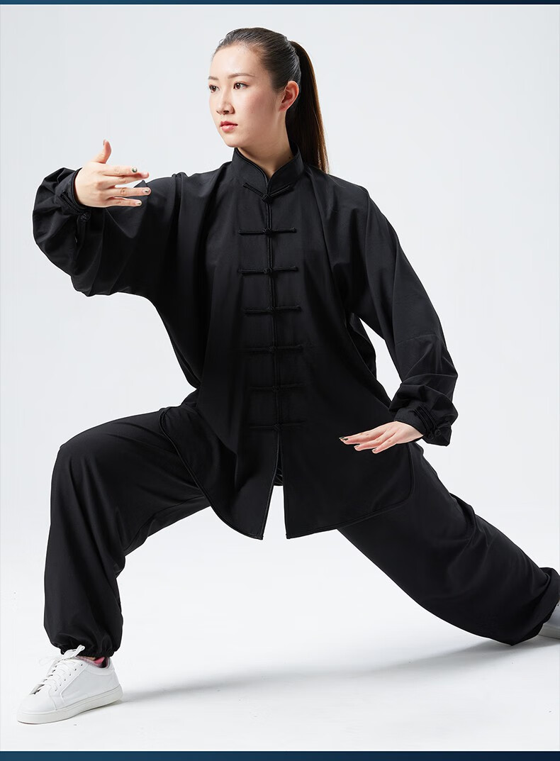 太极服女装新款飘逸男太极拳练功服春夏冬季武术表演训练服套装长袖玫