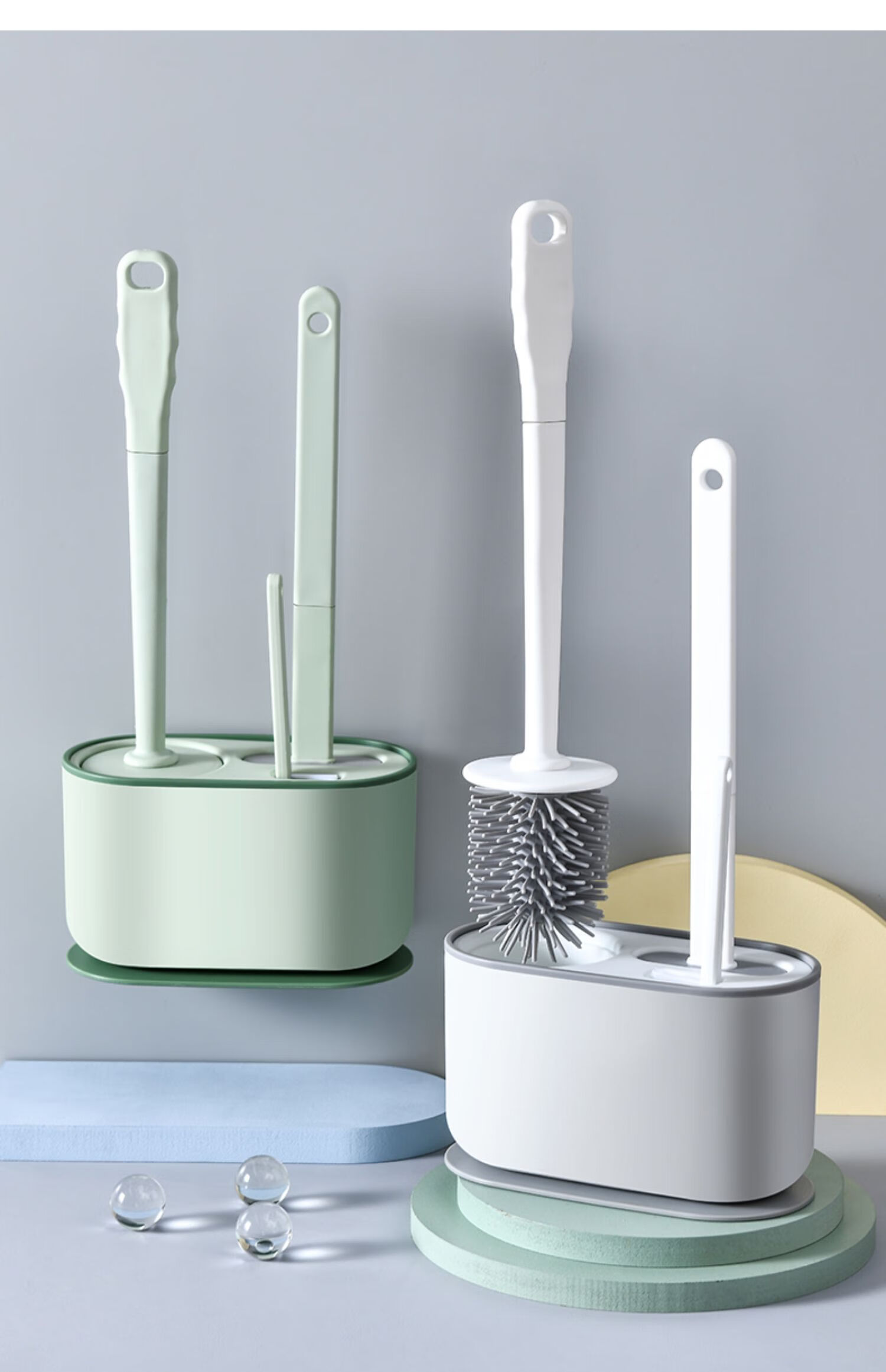 oimg硅胶马桶刷家用无死角壁挂洗厕所刷子套装卫生间清洁用品大全神器