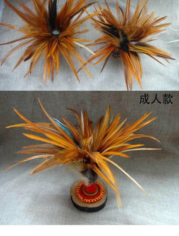 铜钱鸡毛毽子传统鸡毛健子手工毽铜钱款仿古铜钱不染色鸡毛毽子 考试