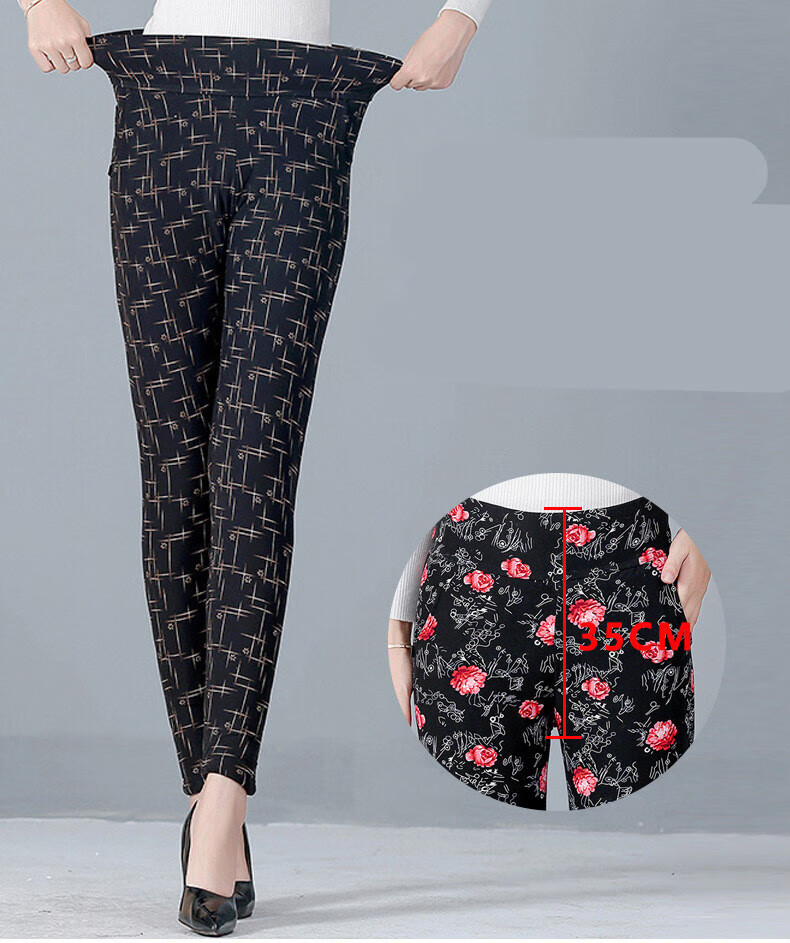 保暖裤中老年加绒加厚冬季北方奶奶款高腰棉裤松紧腰冬装宽松棉毛裤女