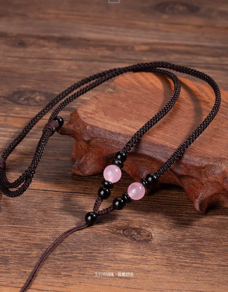 玉石吊坠挂绳男可调节手工编织项链绳女款挂脖玉佩挂件绳子挂坠绳