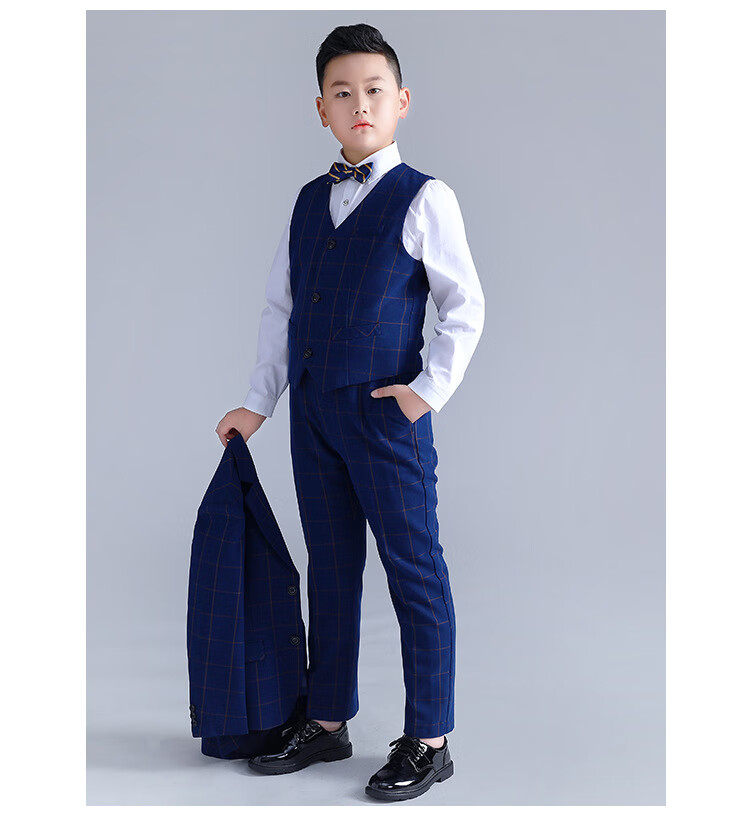 熏婕儿童西服套装男童西装小主持人服装男孩礼服中大童钢琴演出服帅气
