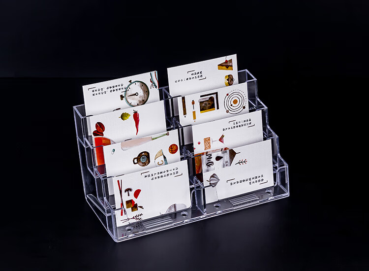 左一仁透明名片盒 亚克力名片盒 多层名片盒 六格名片座 八格名片架 8