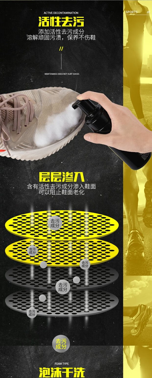 小白鞋慕斯干洗剂小白鞋清洗剂洗鞋一擦白擦鞋刷运动鞋清洁aj干洗泡沫
