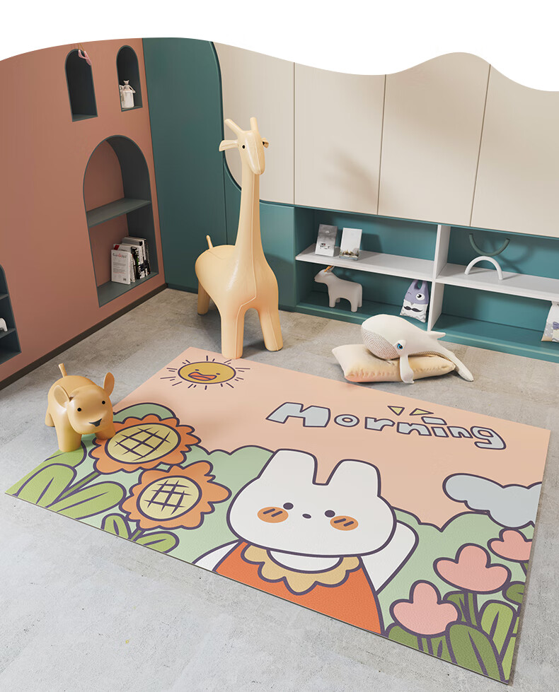 新品客厅皮革防水地毯地毯儿童房可擦洗客厅玩具区玩耍防水地毯家用