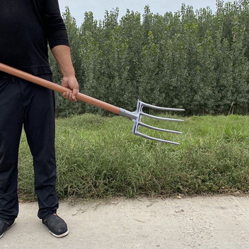 钢叉农用工具深翻叉挖红薯土豆葱蒜花生四齿钢叉粪叉