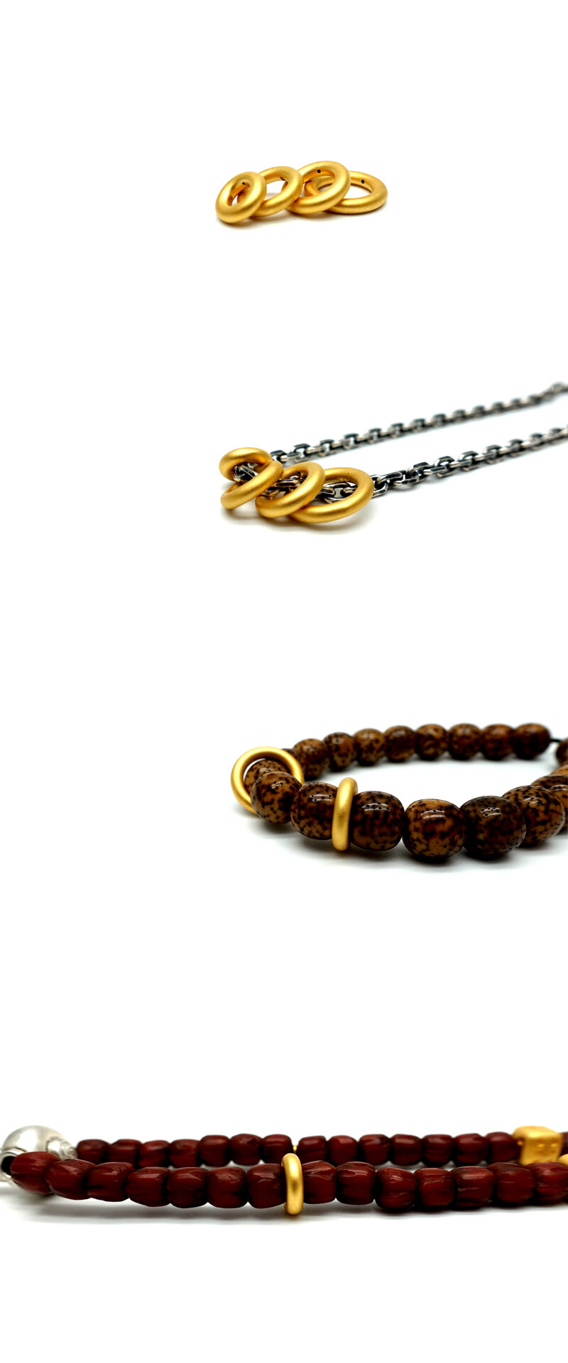 爱尚坊 黄金999足金3d硬金空心圆环卡环跑环手串佛珠项链吊坠 15.