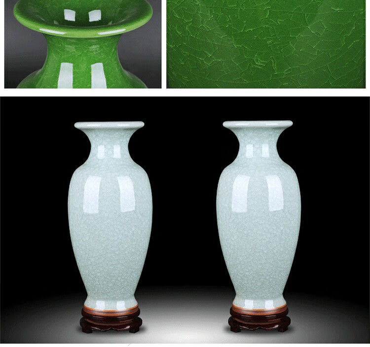 2022生态家居同款陶瓷花瓶摆件中式仿古官窑裂纹钧瓷大瓶子装饰品客厅