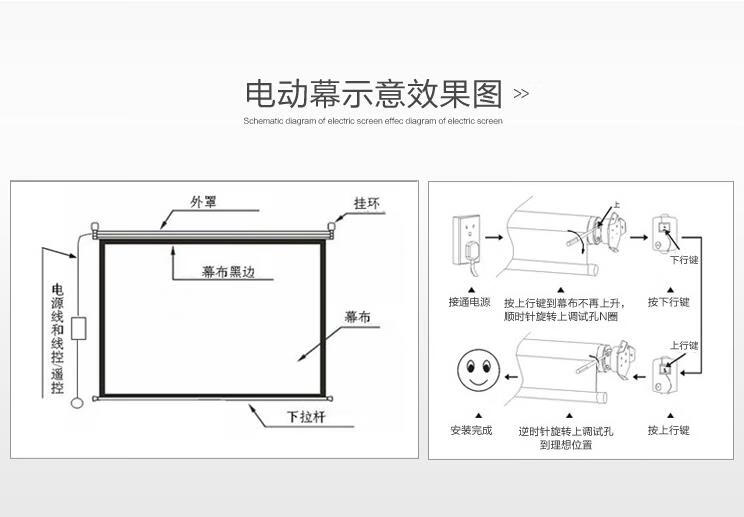 100英寸16:9电动幕布遥控 咨询享优惠 白塑【图片 价格 品牌 报价】