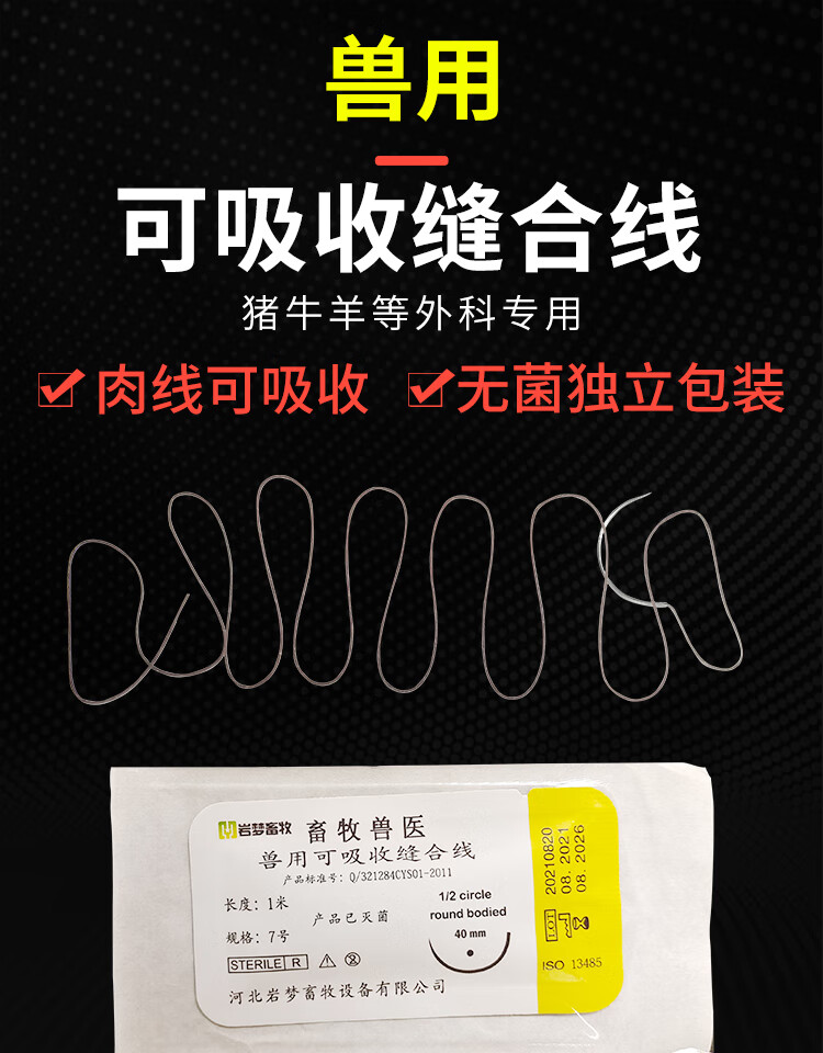 可吸收缝合线外科猪牛用手术线宠物医用动物缝合针线