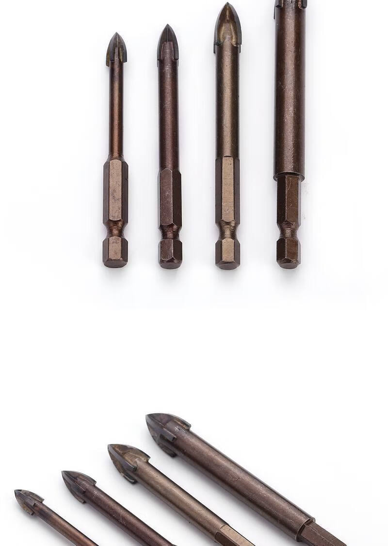 多功能瓷砖陶瓷玻璃混凝土水泥墙壁手电钻三角合金钻头a 十字8mm