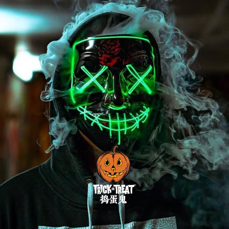 赛博朋克面具电子机能赛博朋克led发光变脸面具面罩diy科幻头盔头套