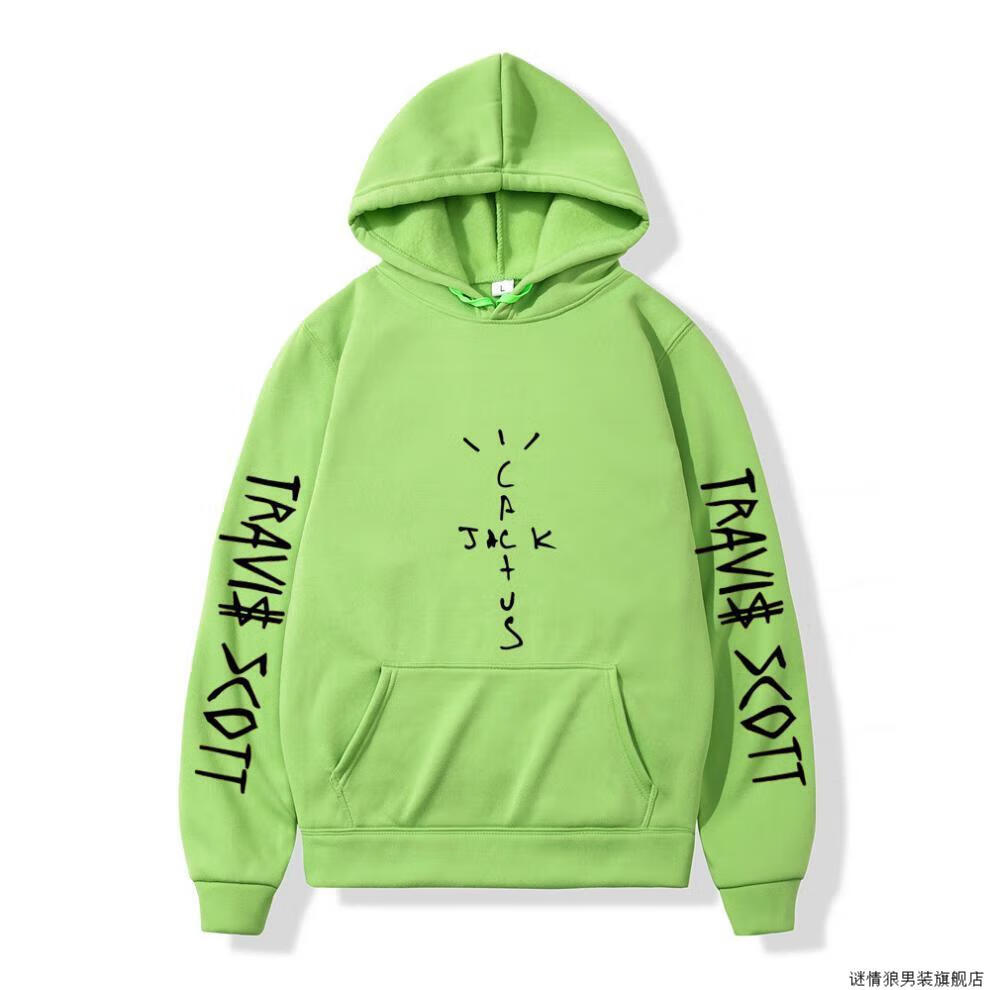 新品欧美歌手 travis scott印花休闲连帽卫衣男女情侣款 紫色 s【图片