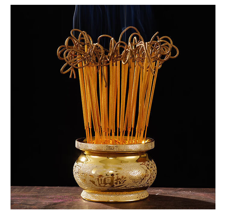 香薰精油黄金卷钱香卷钱佛香勾财香金财神香家用香拜神香烧香的香金色