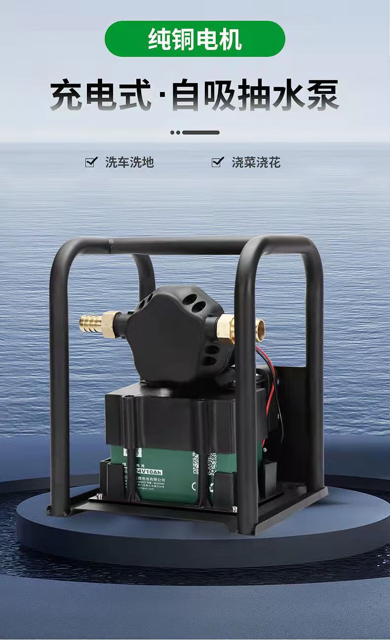 充电式抽水泵家用户外浇菜神器浇水机电动自吸农用灌溉浇水泵小型 12v