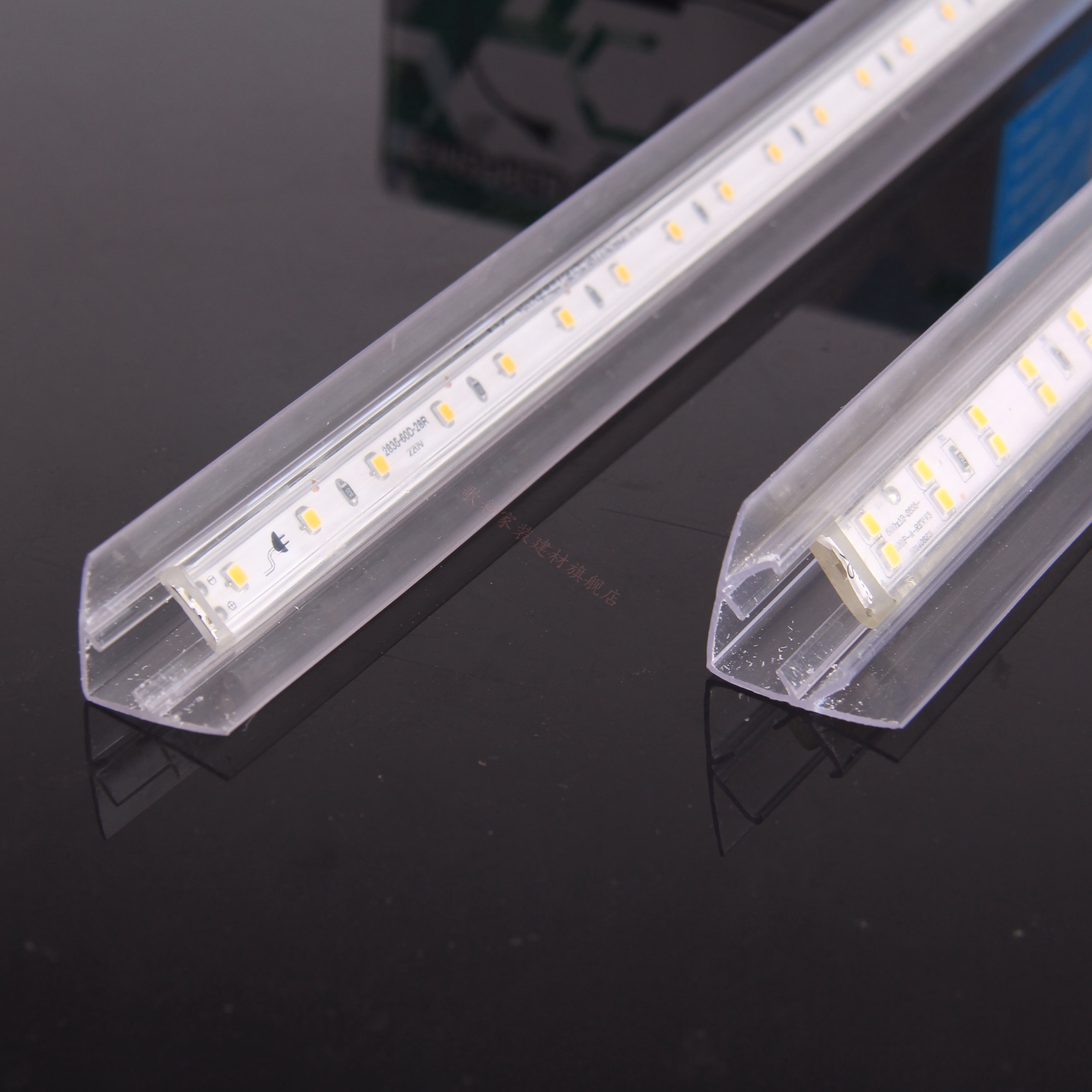 屏荣适用灯带卡槽卡子45度室内吊顶灯带伴侣固定卡扣明装直线槽45度