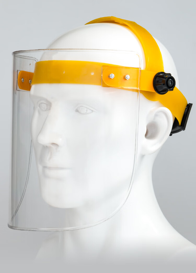 焊工面罩护脸电焊面罩氩弧焊工打磨防尘防烤脸脸部防护茶色透明头戴式