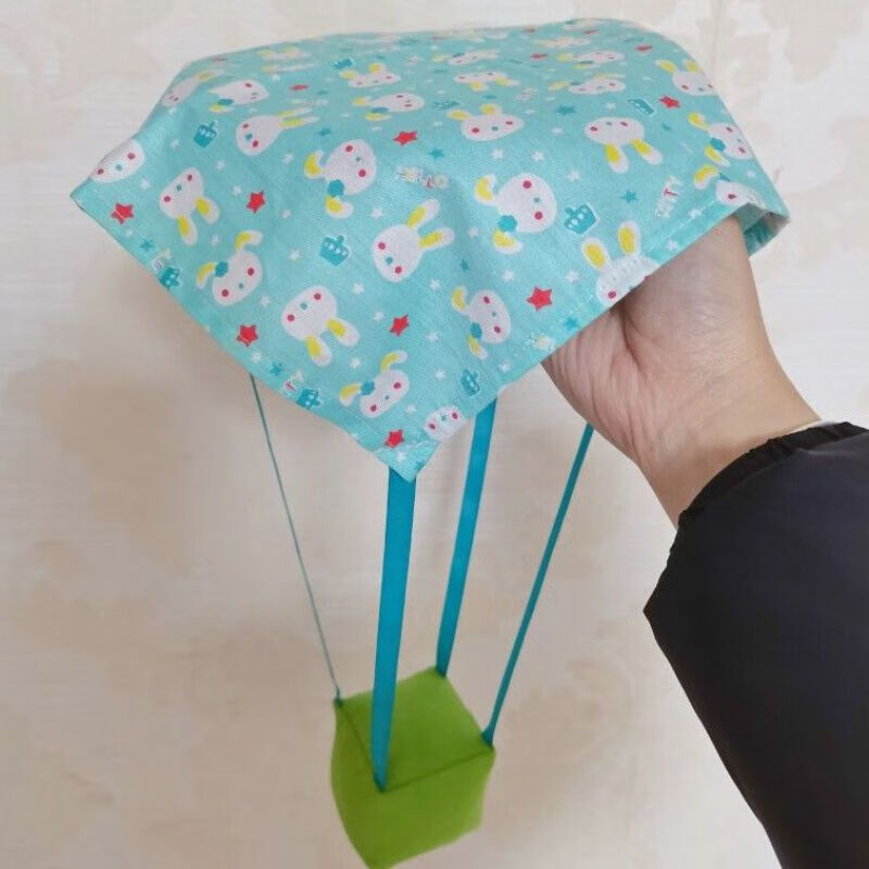 情人节礼物幼儿园手工布艺降落伞棉花沙包降落伞儿童户外空投玩具绿色