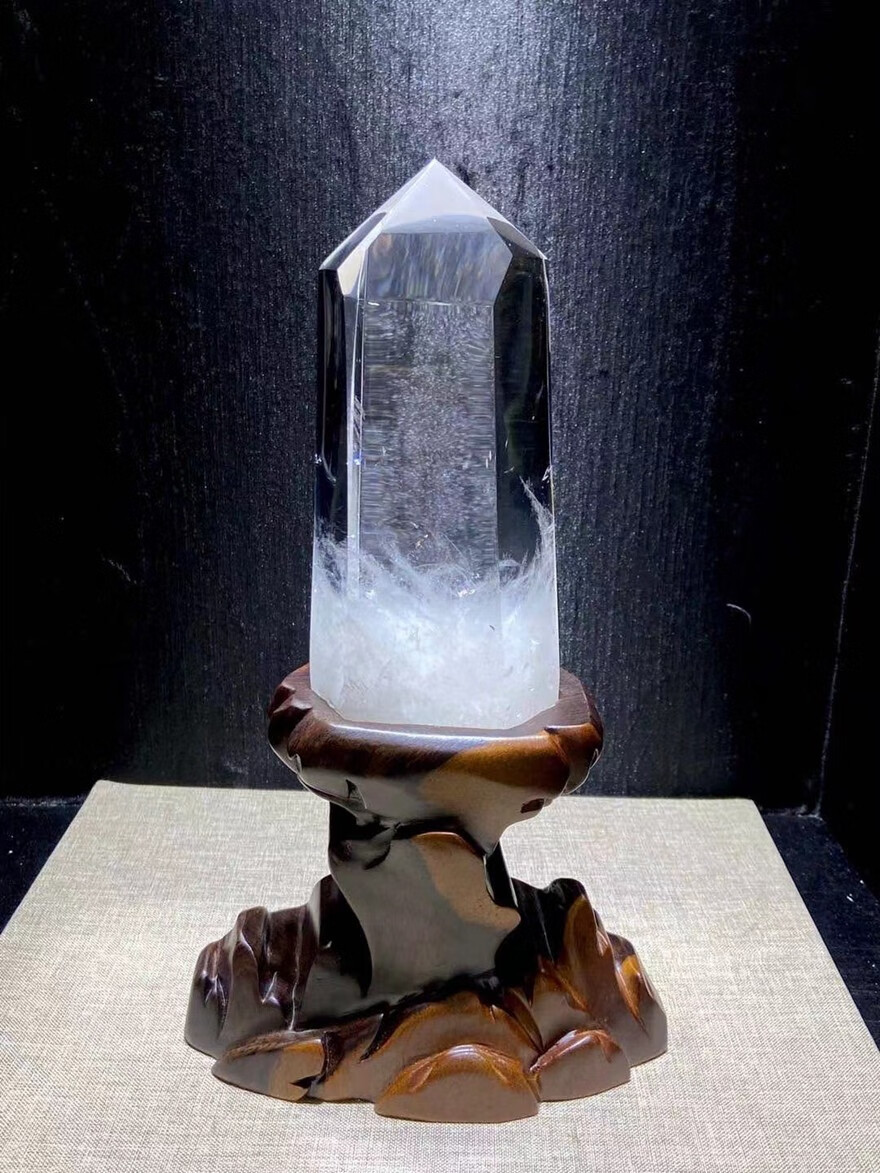 天然原色白水晶柱六棱大摆件家居摆件办公摆放门店开业装饰【图片