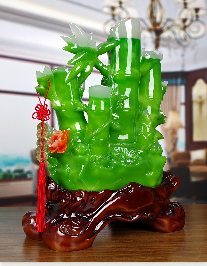 乔迁送礼摆件富贵节节高玉竹子电视柜酒柜客厅工艺品风水摆设装饰品