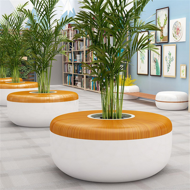 玻璃钢休闲座椅商场创意美陈环形休息凳户外公园长条麻花凳定制款式