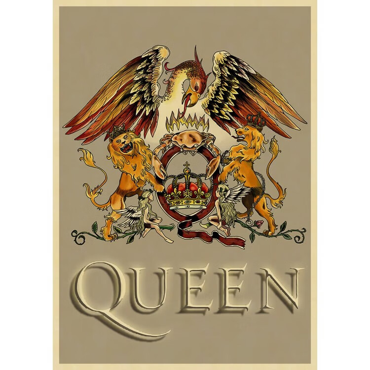 皇后乐队海报 queen 牛皮纸复古装饰画 摇滚音乐 怀旧 欧美人物画