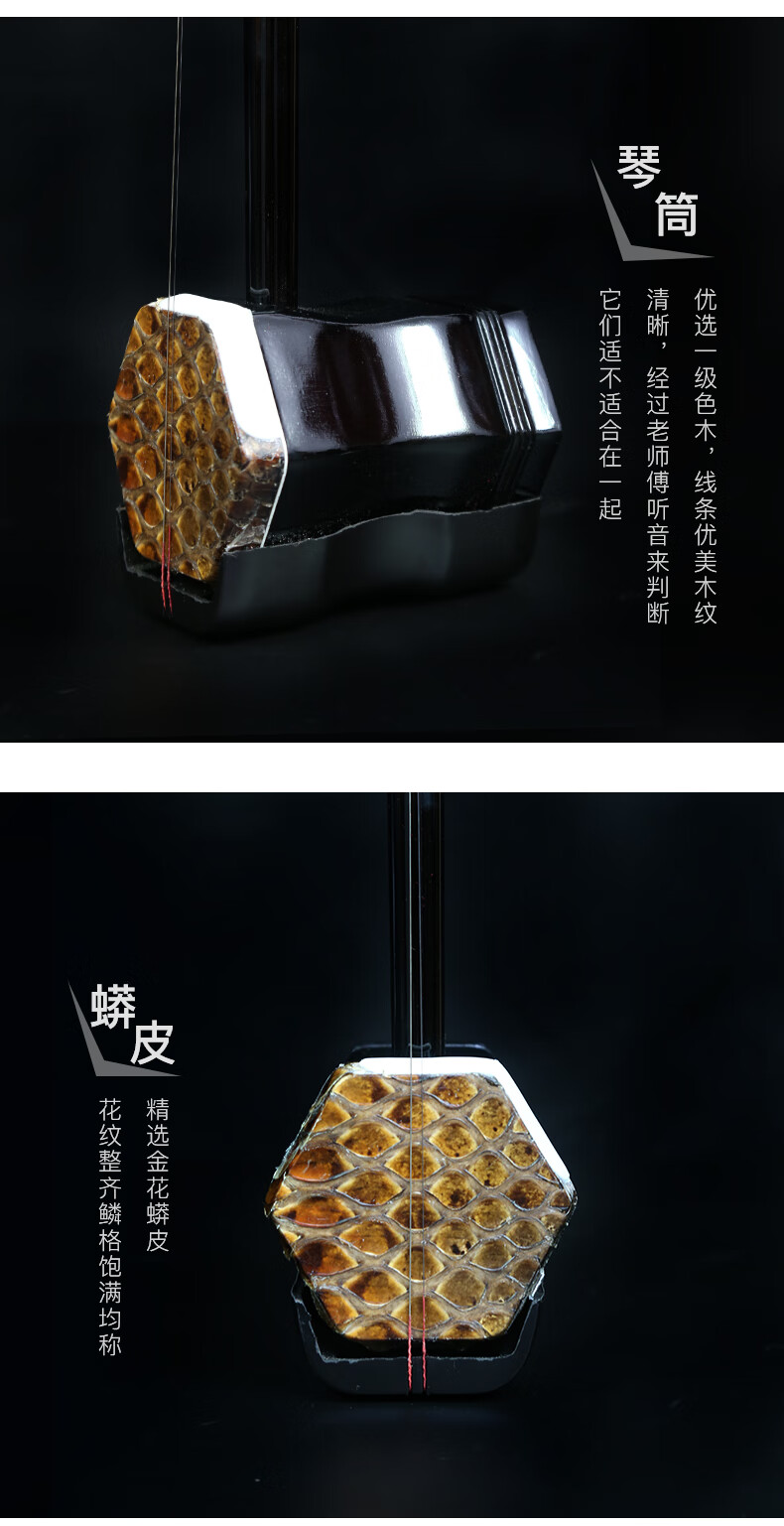 入门款二胡乐器初学练习蟒皮六方二胡民族乐器 入门款二胡【图片 价格