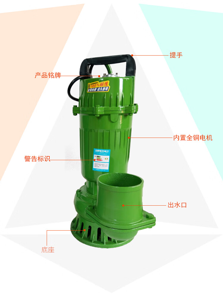 上海人民大3寸4寸直流潜水泵48v60v72v农用灌溉抽水机电瓶车水泵 1100