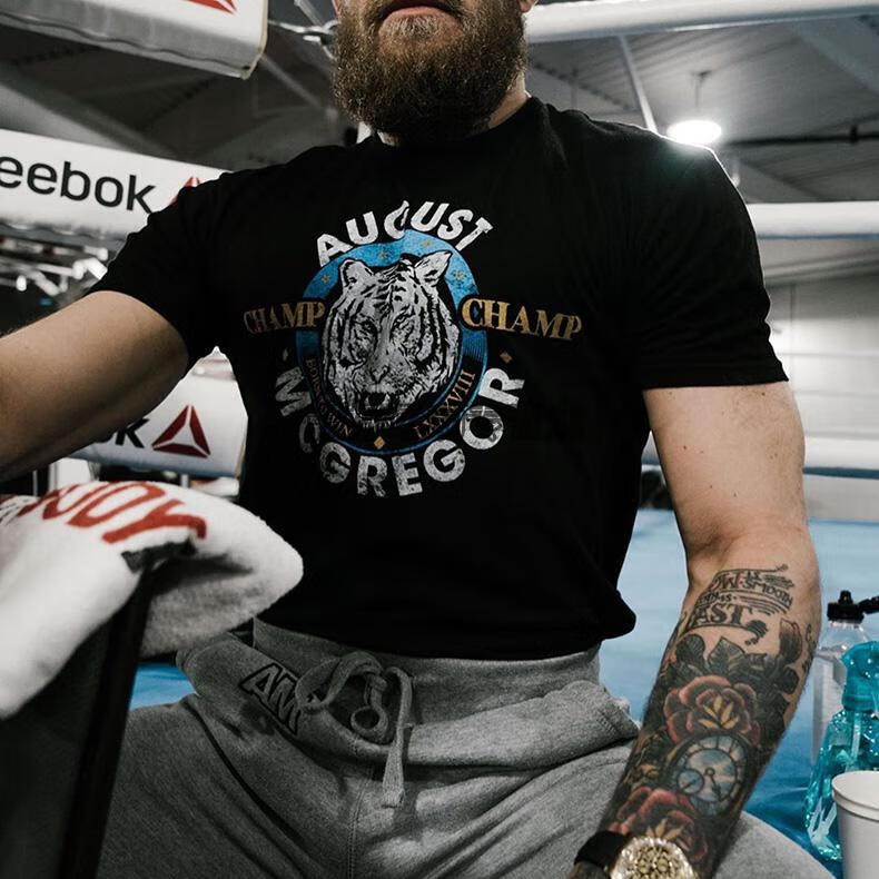 mifanxi康纳麦格雷迪同款ufc短袖t恤圆领mma休闲运动拳击大码宽松训练
