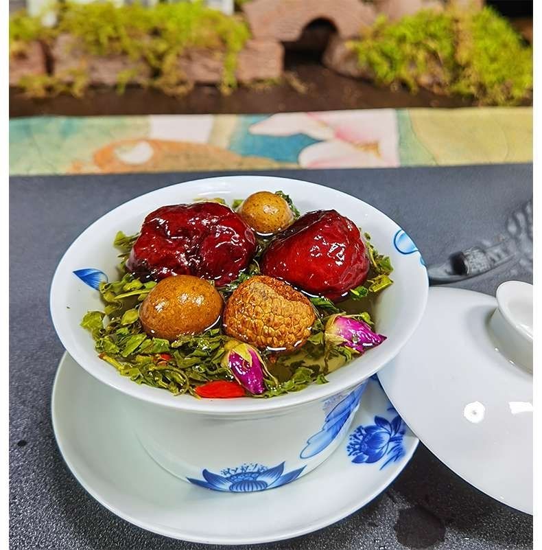 甘肃兰州三泡台茶兰州特产盖碗茶八宝茶菊花三炮台茶老兰州400克 原味