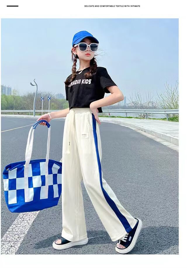 索菲熊女童阔腿裤夏季薄款小女孩裤子12一15岁长裤夏天女大童学生休闲