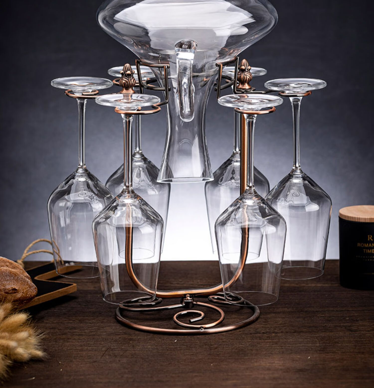 红酒杯架倒挂创意红酒架摆件酒杯架倒挂家用高脚杯悬挂置物架现代轻奢