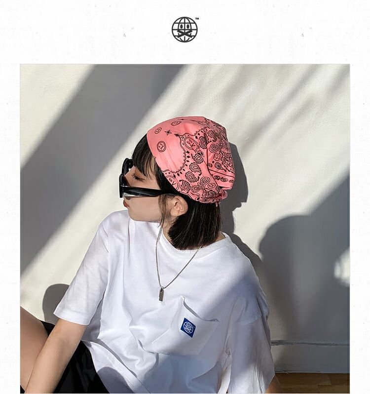 黑泽木腰果花方巾404潮牌腰果花经典方巾嘻哈街头痞帅头巾丝巾腰巾